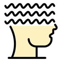 Waves around the head icon color outline vector