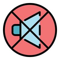 Sound off sign icon color outline vector