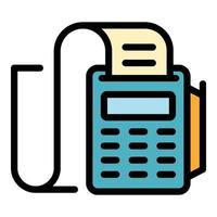 Bill machine icon color outline vector