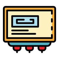 Transformer icon color outline vector