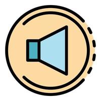 Volume sign in a circle icon color outline vector