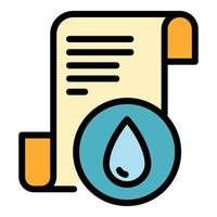 A drop on a paper scroll icon color outline vector