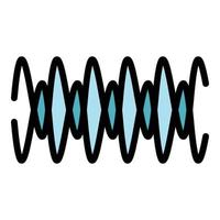 Sound waves icon color outline vector