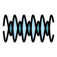 Sound waves icon color outline vector