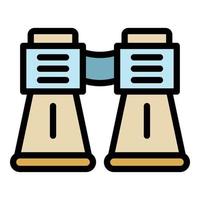Binoculars icon color outline vector