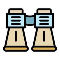 Binoculars icon color outline vector