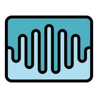 Sound range in a rectangle icon color outline vector