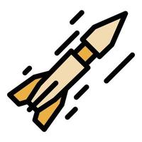 Short range ballistic missile icon color outline vector