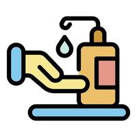 Hand soap bottle icon color outline vector