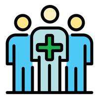 Three doctors icon color outline vector