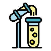 Test tubes with liquid icon color outline vector