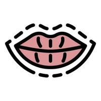 Lip augmentation icon color outline vector