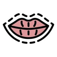 Lip augmentation icon color outline vector