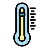 Thermometer icon color outline vector