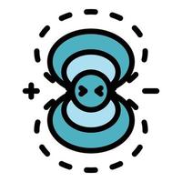 Electromagnetic field icon color outline vector