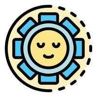 Smile in the sun icon color outline vector