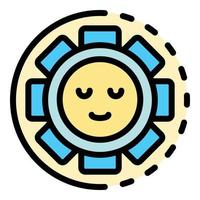 Smile in the sun icon color outline vector