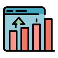 Diagram application icon color outline vector