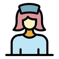 Nurse icon color outline vector