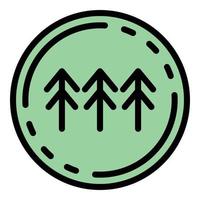 Spruce in the circle icon color outline vector