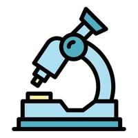 Microscope icon color outline vector