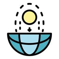 The core of the planet icon color outline vector