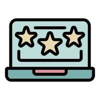 Laptop advertising icon color outline vector