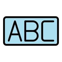 inscripción abc icono color contorno vector