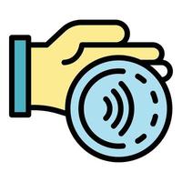 Wifi sign in hand icon color outline vector