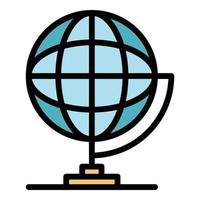 School globe icon color outline vector