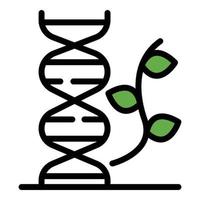 DNA chain and twig icon color outline vector