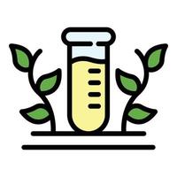 Test tube and two twigs icon color outline vector