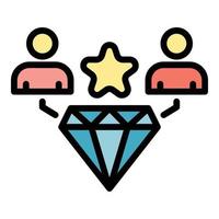 Diamond avatar icon color outline vector