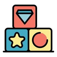 Game cube prize icon color outline vector