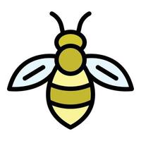 Bee icon color outline vector