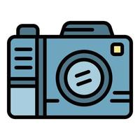 vector de contorno de color de icono de cámara fotográfica