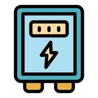 Electric home box icon color outline vector