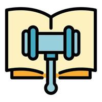 Legislation hammer icon color outline vector