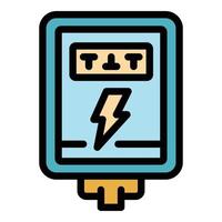 Energy junction box icon color outline vector