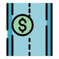 Paid highway icon color outline vector