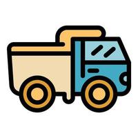 Construction truck icon color outline vector