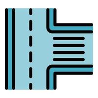 Highway icon color outline vector