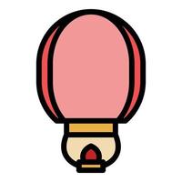 Floating lantern icon color outline vector