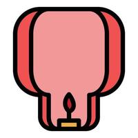 Paper floating lantern icon color outline vector