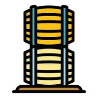 Bourbon barrel stack icon color outline vector