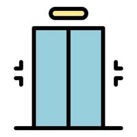 Modern elevator icon color outline vector
