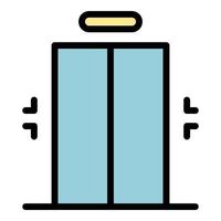 Modern elevator icon color outline vector