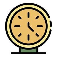 vector de contorno de color de icono de reloj de oficina