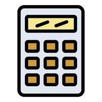vector de esquema de color de icono de calculadora de finanzas