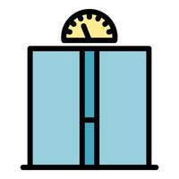 vector de contorno de color de icono de puertas de ascensor entreabiertas